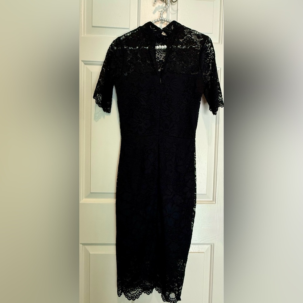 Dress - New York & Company lace - mock neck - size small - classic. Excellent - Picture 7 of 16